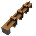 Ver imagem 7 de Estação de Trabalho 8 Lugares Smart Office 8 Mesas 6 Armários 1 Aparador - Preto e Cedro