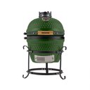 Ver imagem 1 de Churrasqueira Kamado Mini da Rasco Verde com Grelha em Aço Inox e Suporte. Ideal para até 3
