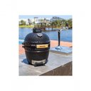 Ver imagem 2 de Churrasqueira Kamado Mini da Rasco Verde com Grelha em Aço Inox e Suporte. Ideal para até 3