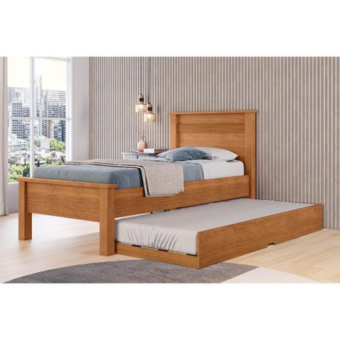 Cama Solteiro Barcelona C/ Auxiliar Cinamomo - Conquista