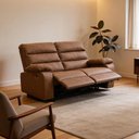 Ver imagem 3 de Poltrona do Papai Reclinável Cinema 2 Lugares 170cm Manila K01 Couríssimo Camel - Lyam Decor