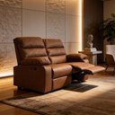 Ver imagem 5 de Poltrona do Papai Reclinável Cinema 2 Lugares 170cm Manila K01 Couríssimo Camel - Lyam Decor