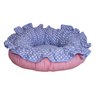 Cama Pet Lavável Dupla Face Redonda Zíper Azul Bolinha Tam G - 5