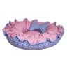 Cama Pet Lavável Dupla Face Redonda Zíper Azul Bolinha Tam G - 1