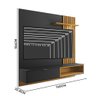 Painel Suspenso Ripado Com Led TV Até 60 Polegadas Preto Fosco Noce Milano Kyoto 1.6 Shop JM - 4