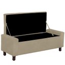 Ver imagem 5 de Calçadeira Baú Casal Estofada Valencia Veludo Bege