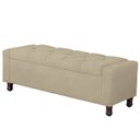Ver imagem 3 de Calçadeira Baú Casal Estofada Valencia Veludo Bege