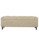 Ver imagem 4 de Calçadeira Baú Casal Estofada Valencia Veludo Bege
