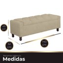 Ver imagem 6 de Calçadeira Baú Casal Estofada Valencia Veludo Bege