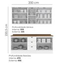 Ver imagem 4 de Cozinha Modulada 200cm Ce854 Americana Branco Nature Henn