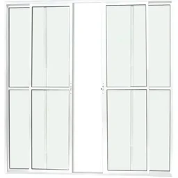 Porta de Alumínio Sacada 4 Folhas Com Trinco Anchieta Esquadrias 2,10 x 1,80cm Branco - 1