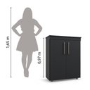 Ver imagem 2 de Armário Multiuso Organizador Office 2 Portas Preto Batrol