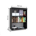 Ver imagem 4 de Armário Multiuso Organizador Office 2 Portas Preto Batrol