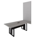 Ver imagem 2 de Mesa de Reunião Design Industrial 2,00 m com Caixa de Tomadas e Painel para TV F5 Office Cor:Cinza
