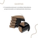 Ver imagem 6 de Mesa para Escritório 4 Gavetas com Chave Lado Esquerdo Nogal/Preto