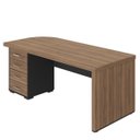 Ver imagem 1 de Mesa para Escritório 4 Gavetas com Chave Lado Esquerdo Nogal/Preto