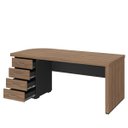 Ver imagem 2 de Mesa para Escritório 4 Gavetas com Chave Lado Esquerdo Nogal/Preto