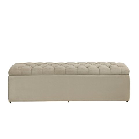 Calçadeira Baú Imperatriz 120 cm Suede Bege