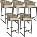 Ver imagem 1 de Kit 05 Banqueta Para Área Gourmet Cozinha Varanda Corda Náutica Sunset D04 Bege - Lyam Decor