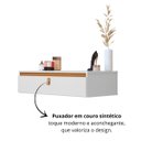 Ver imagem 4 de Escrivaninha Suspensa Modelo Diana com Gaveta Espaçosa:branco/freijó