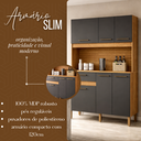 Ver imagem 3 de Armário Cozinha Tampo Balcão Slim 120cm Pequeno Estreito Ideal para Apartamento Robusto Nicho para M