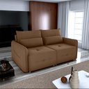 Ver imagem 4 de Sofá Cama 2 Lugares com Almofadas 205cm Celine Veludo Ferrugem Matrix