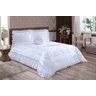 Colcha Casal Queen Coleção Charme Renda 04 Peças- Branco - 1