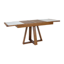 Ver imagem 3 de Mesa Elástica Seul em Madeira Maciça e Vidro Fendi Claro Pinhão