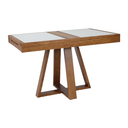 Ver imagem 4 de Mesa Elástica Seul em Madeira Maciça e Vidro Fendi Claro Pinhão