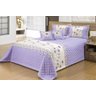 Cobre Leito Casal Queen Paris 7 Peças Detalhes Bordados - Lilás - 1