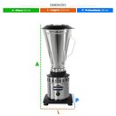 Ver imagem 2 de Liquidificador Alta Rotação de Uso Domestico e Comercial Copo Inox 3,5l 1000w Lar.4 220v - Metvisa