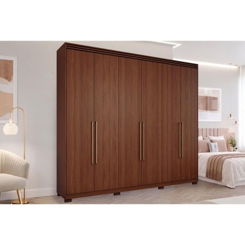 Guarda Roupa Casal 6 Portas c/Pés Aurora Jequitiba Panan