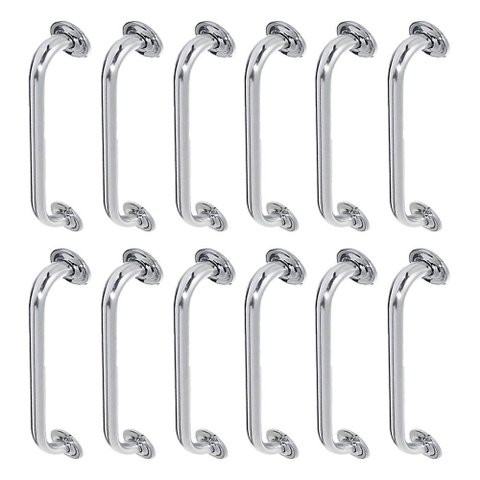 Alça de Apoio 50cm Barra Inox Segurança Banheiro Kit 12 Unidades Deficiente Idoso Acessibilidade