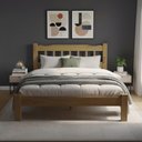 Ver imagem 2 de Cama Queen de Casal Nogueira em Madeira Maciça Reforçada - Nogueira