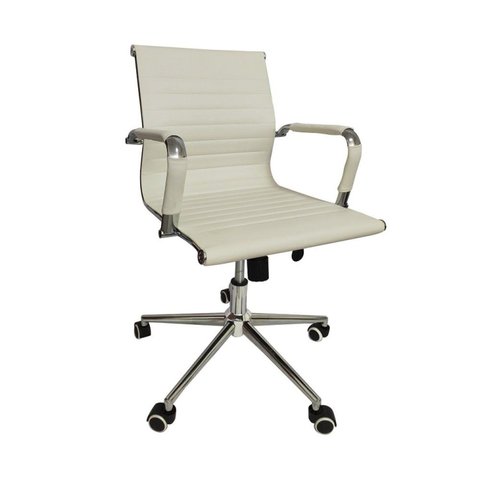 Cadeira Escritório Diretor Office Esteirinha Corino Branco