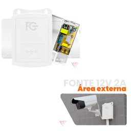 Fonte 12v 2a Caixa Plástica Organizadora com Fonte para Camera Cftv - 2