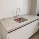 Ver imagem 2 de Pia de Cozinha Granito Branco 100cm Cuba Rasa Inox Completo:granito Branco