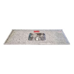 Pia de Cozinha Granito Branco 100cm Cuba Rasa Inox Completo:granito Branco - 3