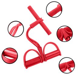Elastico Extensor 4 tubos Academia Casa treino  Braços Pernas e Abdominal cordas Pilates - 6