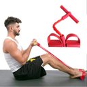 Ver imagem 3 de Elastico Extensor 4 tubos Academia Casa treino  Braços Pernas e Abdominal cordas Pilates