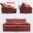 Ver imagem 4 de Sofá sem Caixa Retrátil 1,80m Softgel Celeste Velusoft Vermelho Cama Inbox