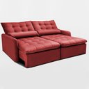 Ver mais imagens de Sofá sem Caixa Retrátil 1,80m Softgel Celeste Velusoft Vermelho Cama Inbox