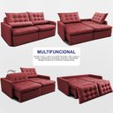 Ver imagem 5 de Sofá sem Caixa Retrátil 1,80m Softgel Celeste Velusoft Vermelho Cama Inbox