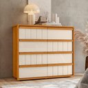 Ver imagem 1 de Cômoda Tarsila 100% Mdf Ripado 8 Gavetas - Cinamomo Off White - Madetec
