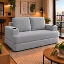 Ver imagem 1 de Sofá Cama Casal Colchão 1,50m com Porta Copos Balaqui Decor Cor:Cinza
