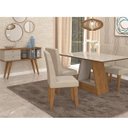 Ver imagem 1 de Sala de Jantar Completa com Mesa Tampo de Vidro, 4 Cadeiras e Aparador Elis