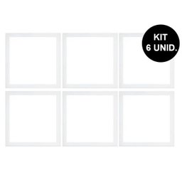 Painel LED 48W Kit 6 Unid Plafon Slim Quadrado Luminária Embutir Loja Iluminação Decoração - 2