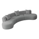 Ver imagem 1 de Kit Sofá Modular 4 Lugares Moderno Curvo Orgânico Duna Bouclé Cinza