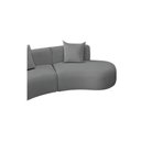 Ver imagem 5 de Kit Sofá Modular 4 Lugares Moderno Curvo Orgânico Duna Bouclé Cinza