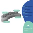 Ver imagem 4 de Kit Sofá Modular 4 Lugares Moderno Curvo Orgânico Duna Bouclé Cinza